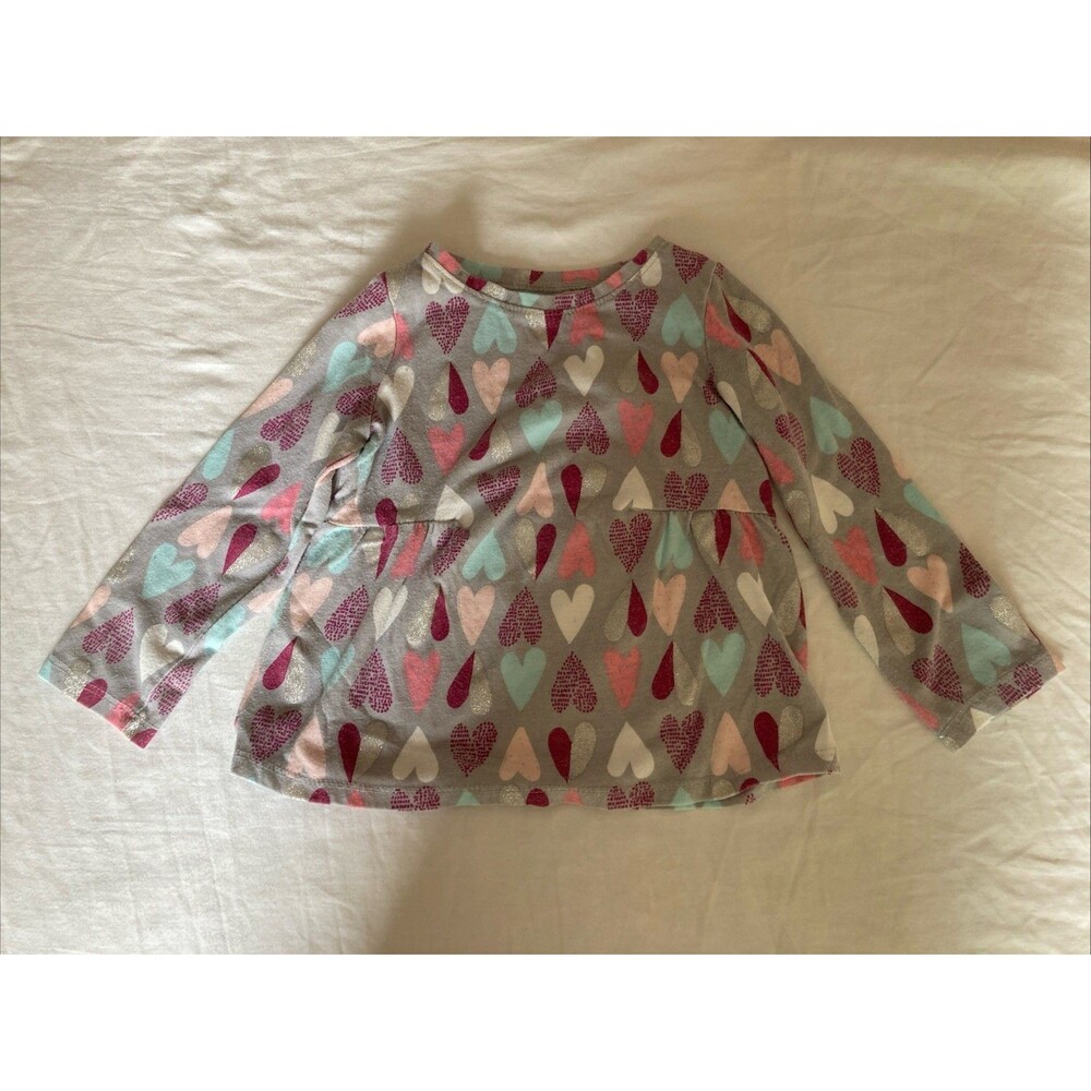 24 Months Jumping Beans baby girl clothes - one long sleeve top | heart theme